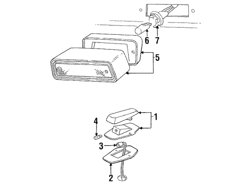 1991 Ford F-350 Roof Lamps Diagram