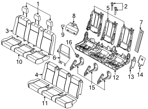 2021 Ford Transit-250 COVER ASY - REAR SEAT BACK Diagram for HK4Z-9966600-AT