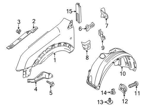 2011 Ford Transit Connect Fender & Components Diagram