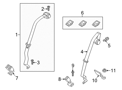 2019 Lincoln MKZ Rear Seat Belts Diagram 2 - Thumbnail