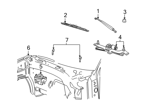 2002 Lincoln Blackwood Wiper & Washer Components Diagram