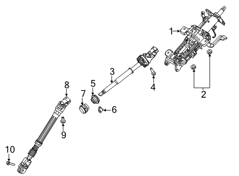 2021 Ford Explorer Steering Column & Wheel, Steering Gear & Linkage Diagram 2 - Thumbnail