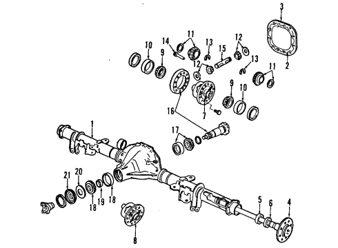 1986 Ford Aerostar Rear Axle, Differential, Propeller Shaft Diagram