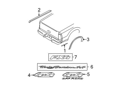 2010 Ford F-250 Super Duty Exterior Trim - Pick Up Box Diagram 1 - Thumbnail