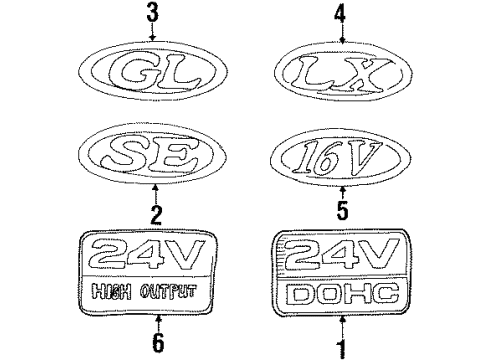 1998 Ford Contour Nameplate Diagram for F8RZ-16098-EA