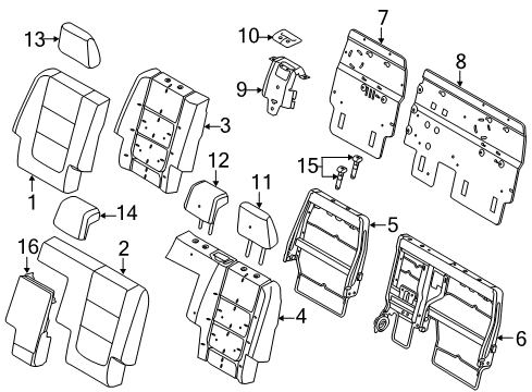 2014 Ford Explorer Rear Seat Back Cover Assembly Diagram for DB5Z-7866601-AB