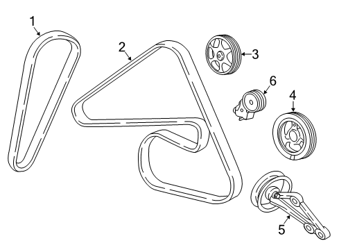 2004 Ford Escape V-Belt Diagram for 5L8Z-8620-AA