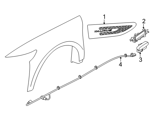 2016 Ford Special Service Police Sedan Exterior Trim - Fender Diagram