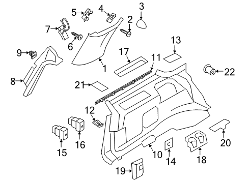 2014 Lincoln Navigator Cover - Access Hole Diagram for 6L7Z-78234B76-AAA