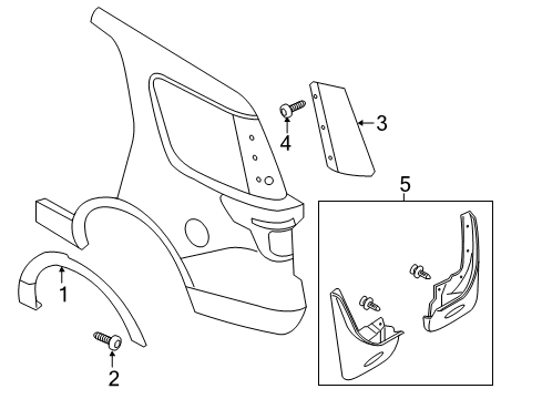 2019 Ford Explorer Exterior Trim - Quarter Panel Diagram