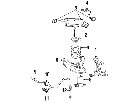 1992 Lincoln Town Car Front Suspension, Control Arm, Stabilizer Bar Diagram 1 - Thumbnail