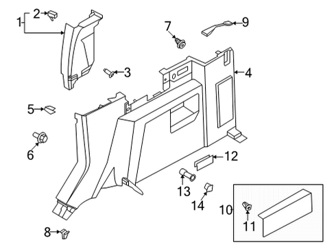 2023 Ford Bronco Interior Trim - Quarter Panels Diagram 4 - Thumbnail