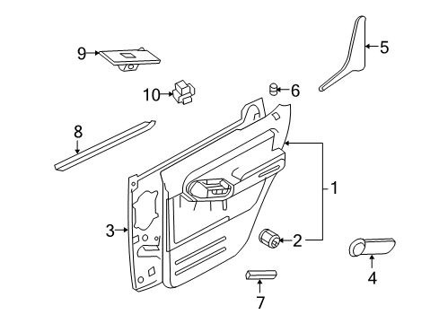 2008 Ford Explorer Sport Trac Panel Assembly - Door Trim Diagram for 7L9Z-7827407-AAB