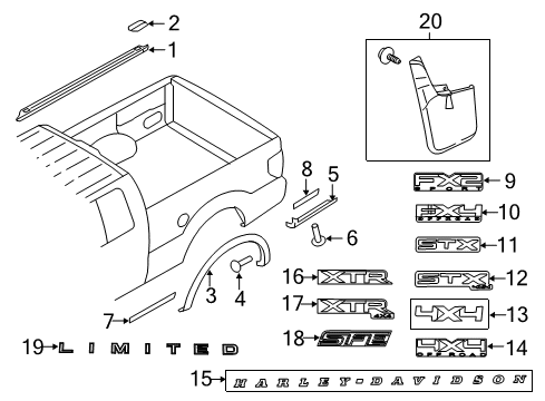 2012 Ford F-150 Exterior Trim - Pick Up Box Diagram 3 - Thumbnail