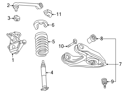 2002 Lincoln Blackwood Front Suspension, Control Arm Diagram 1 - Thumbnail