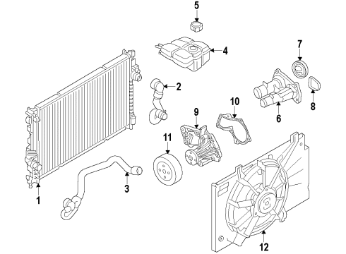 2015 Ford Escape Cooling System, Radiator, Water Pump, Cooling Fan Diagram 5 - Thumbnail