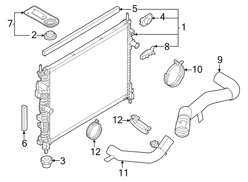 2024 Ford Mustang Radiator & Components Diagram 3 - Thumbnail