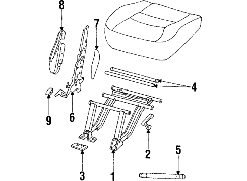 2000 Lincoln Navigator Rear Seat Components Diagram 4 - Thumbnail