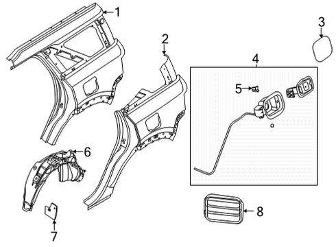 2023 Ford Bronco Sport Quarter Panel & Components Diagram