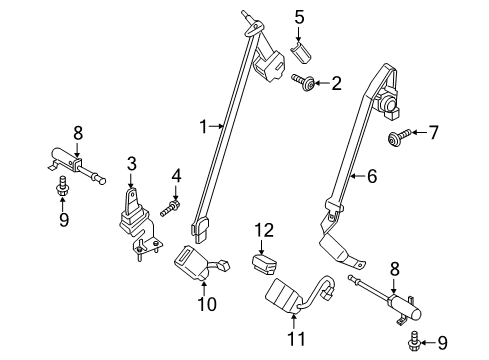 2018 Ford Edge Seat Belt Assembly Diagram for FT4Z-58611B69-AC