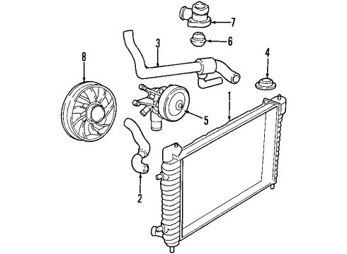 1998 Ford Taurus Pump Assembly - Water Diagram for F5DZ-8501-CL