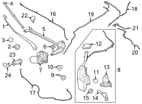 2022 Ford Mustang Mach-E HOSE - WINDSHIELD WASHER Diagram for LJ8Z-17A605-D