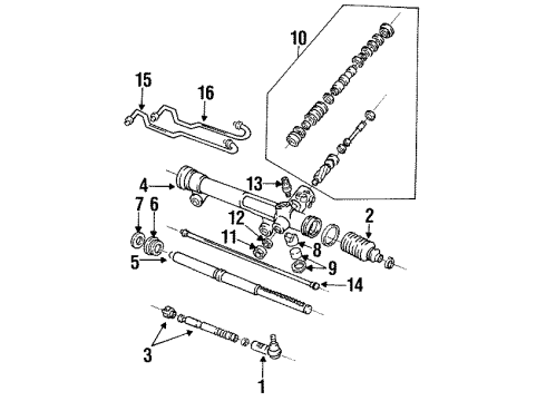 1992 Ford Taurus Gear Assembly - Steering Diagram for F3DZ-3504-ECRM