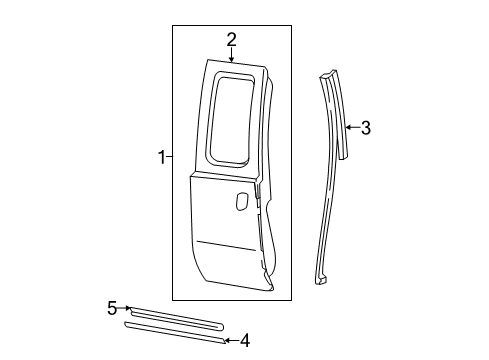 2014 Ford F-250 Super Duty Door Assembly - Rear - Less Hinges Diagram for BC3Z-2824631-B