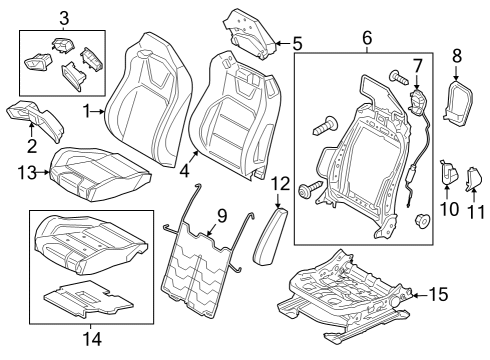 2024 Ford Mustang Seat Back Pad Diagram for FR3Z-6364811-E