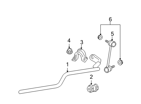 2006 Mercury Milan Stabilizer Bar & Components - Front Diagram