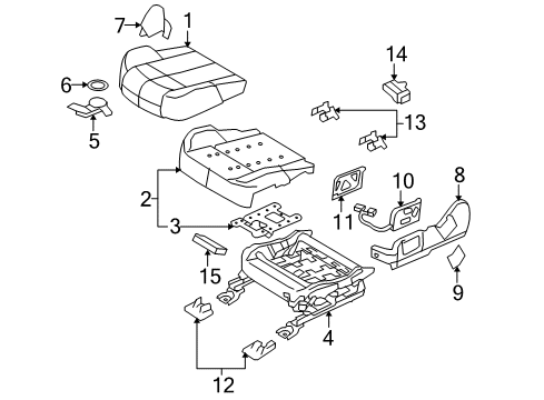 2012 Lincoln MKS Seat Cushion Cover Assembly Diagram for CA5Z-5462901-AD