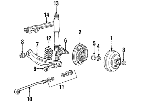 1987 Ford Escort Cylinder Assy - Rear Brake Diagram for 1S2Z-2V261-BA