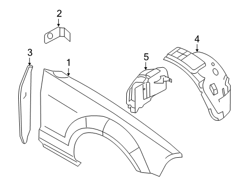 2008 Ford Mustang Guard - Front Splash Diagram for 5R3Z-16103-BA