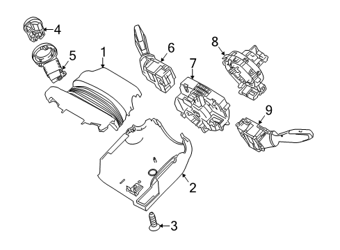 2013 Ford Fiesta Shroud, Switches & Levers Diagram