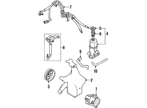 1998 Ford Escort Pump Assy - Power Steering Diagram for F1CZ-3A674-ABRM