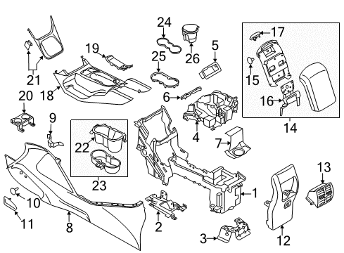 2017 Ford C-Max Support Assembly - Console Diagram for BV6Z-58045B30-A