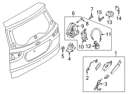 2019 Ford EcoSport HANDLE - LUGGAGE COMPARTMENT Diagram for CN1Z-74434A20-A