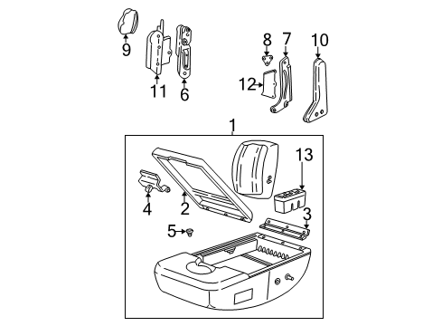 1997 Ford F-250 Armrest Assembly Diagram for F65Z15644A22AAK