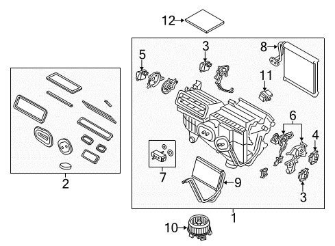 2020 Lincoln MKZ A/C Evaporator Components Diagram