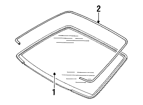 1997 Lincoln Town Car Windshield Glass, Reveal Moldings Diagram