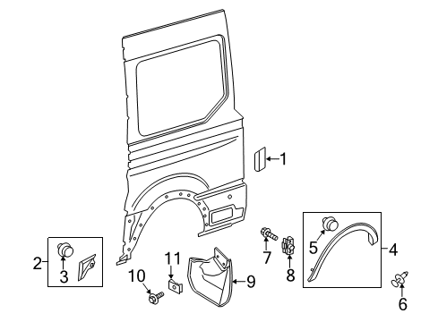 2015 Ford Transit-350 HD Exterior Trim - Side Panel Diagram 6 - Thumbnail