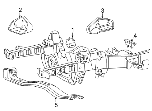 2001 Ford Explorer Engine & Trans Mounting Diagram 1 - Thumbnail