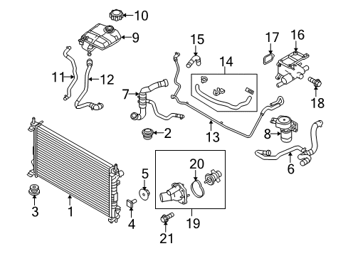 2013 Ford Transit Connect Thermostat Assembly Diagram for 4L5Z-8575-B