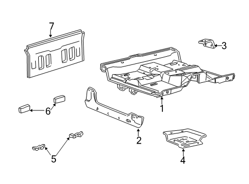 1998 Ford F-150 Back Panel, Floor, Hinge Pillar, Uniside Diagram 2 - Thumbnail