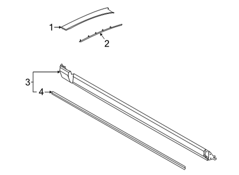 2023 Ford Bronco Sport MOULDING - WINDSHIELD Diagram for M1PZ-7803144-AA