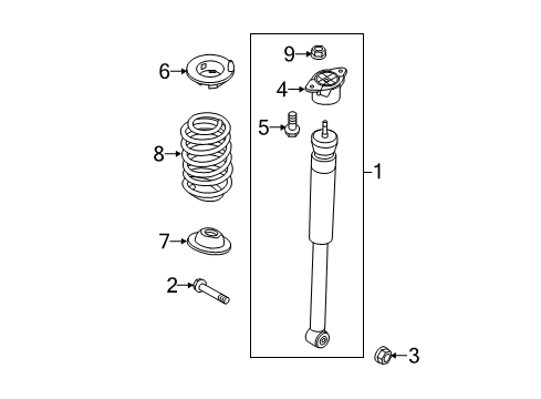 2012 Ford Fiesta Shock Absorber Assembly Diagram for BE8Z-18125-B