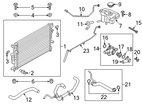 2013 Lincoln MKZ Hose - Radiator Diagram for DP5Z-8286-D