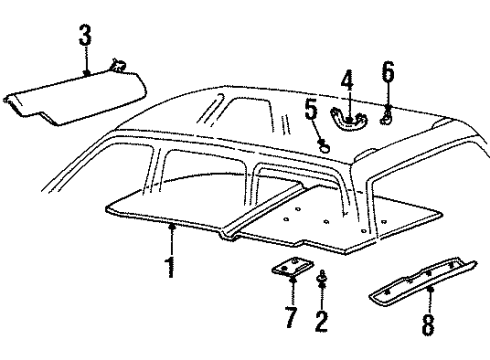 2000 Lincoln Navigator Interior Trim - Roof Diagram