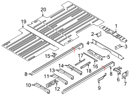 2015 Ford Transit-350 Rear Body - Floor & Rails Diagram 4 - Thumbnail