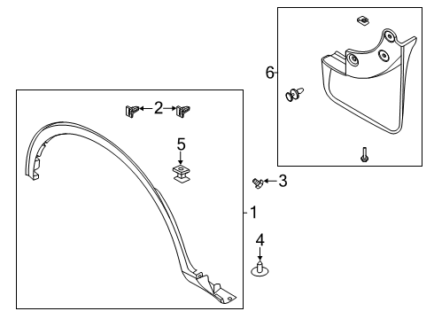 2021 Ford Escape Exterior Trim - Fender Diagram